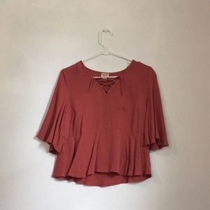 Women’s XS rose cross neck shirt